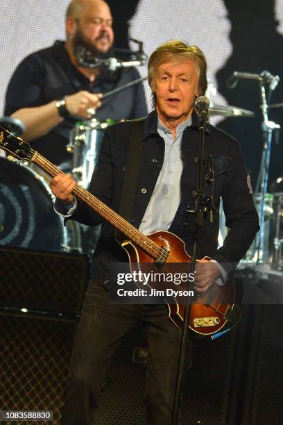 Sir Paul McCartney performs live on stage at the O2 Arena during his 'Freshen Up' tour, on December 16, 2018 in London, England.