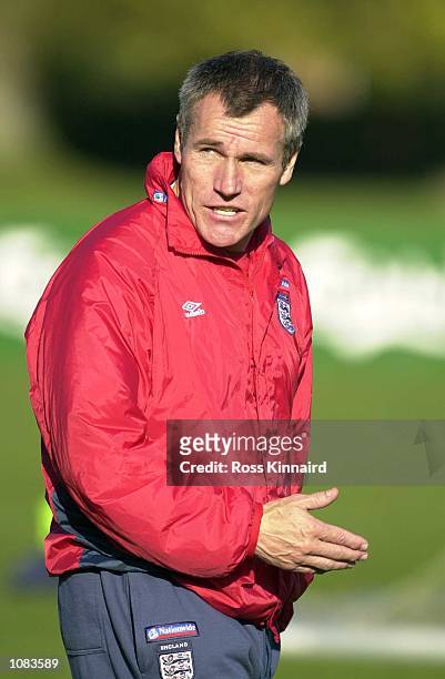 Peter Taylor the England caretaker manager during Englands training session at Bisham Abbey, London. Digital image. Mandatory Credit: Ross...