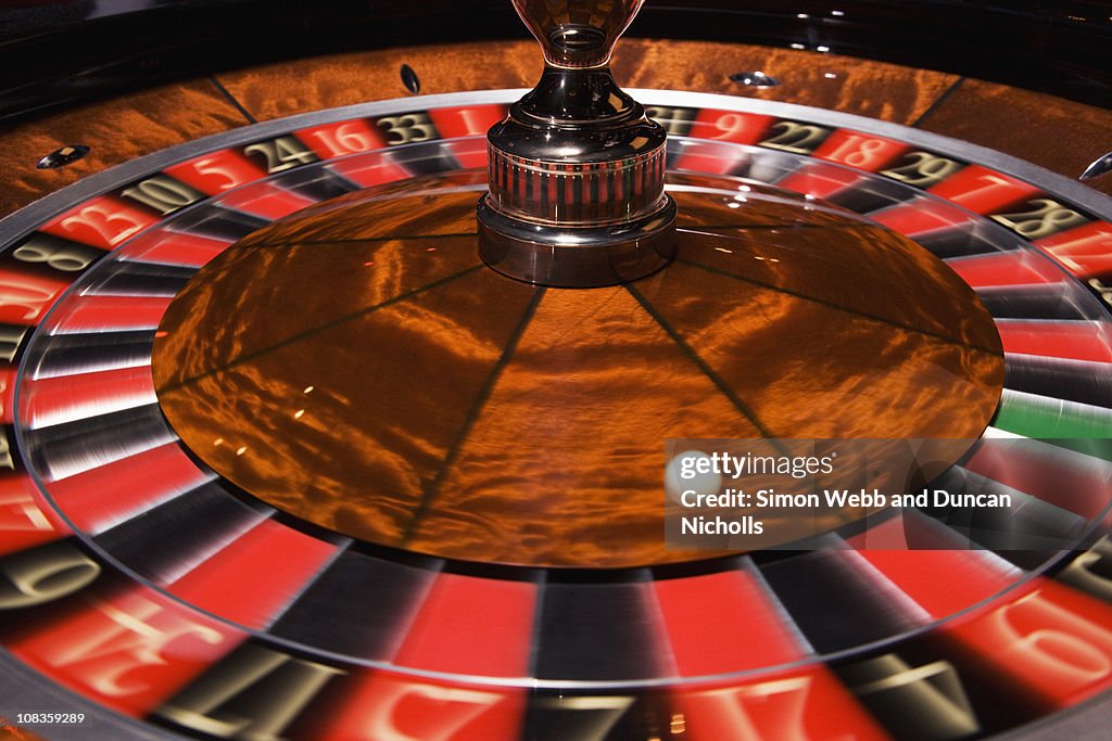 Close up of roulette wheel