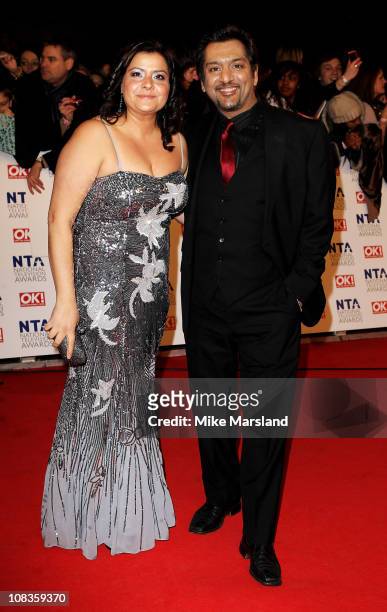 Actor Nina Wadia and Nitin Ganatra attend the The National Television Awards at the O2 Arena on January 26, 2011 in London, England.