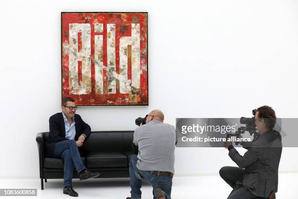 January 2019, Mecklenburg-Western Pomerania, Rostock: Kai Diekmann , former editor-in-chief of Bild, sits on the couch in the Kunsthalle at the...