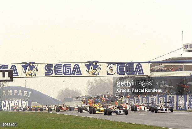 Williams Renault driver Alain Prost on pole position for the Formula One European Grand Prix at Donington in Castle Donington, Derby, England. \...