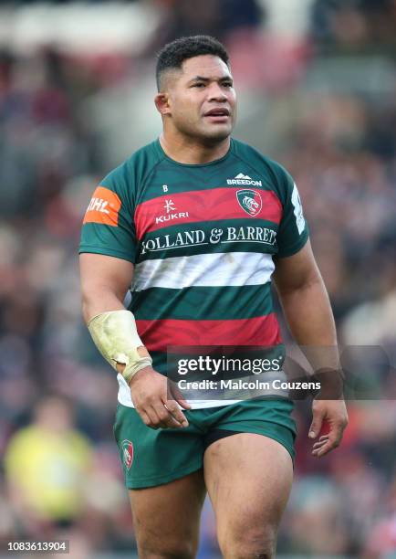 Tatafu Polota-Nau of Leicester Tigers during the Champions Cup match between Leicester Tigers and Racing 92 at Welford Road Stadium on December 16,...