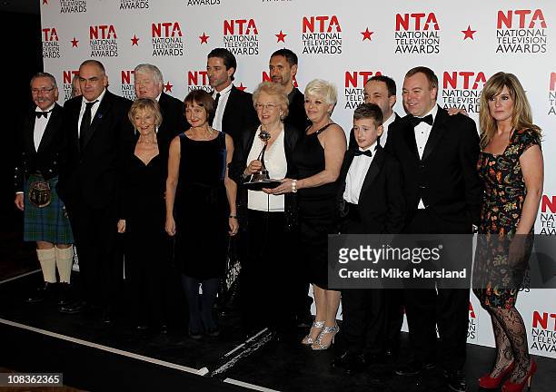 Cast of "Benidorm" pose in the press room at the The National Television Awards at the O2 Arena on January 26, 2011 in London, England.
