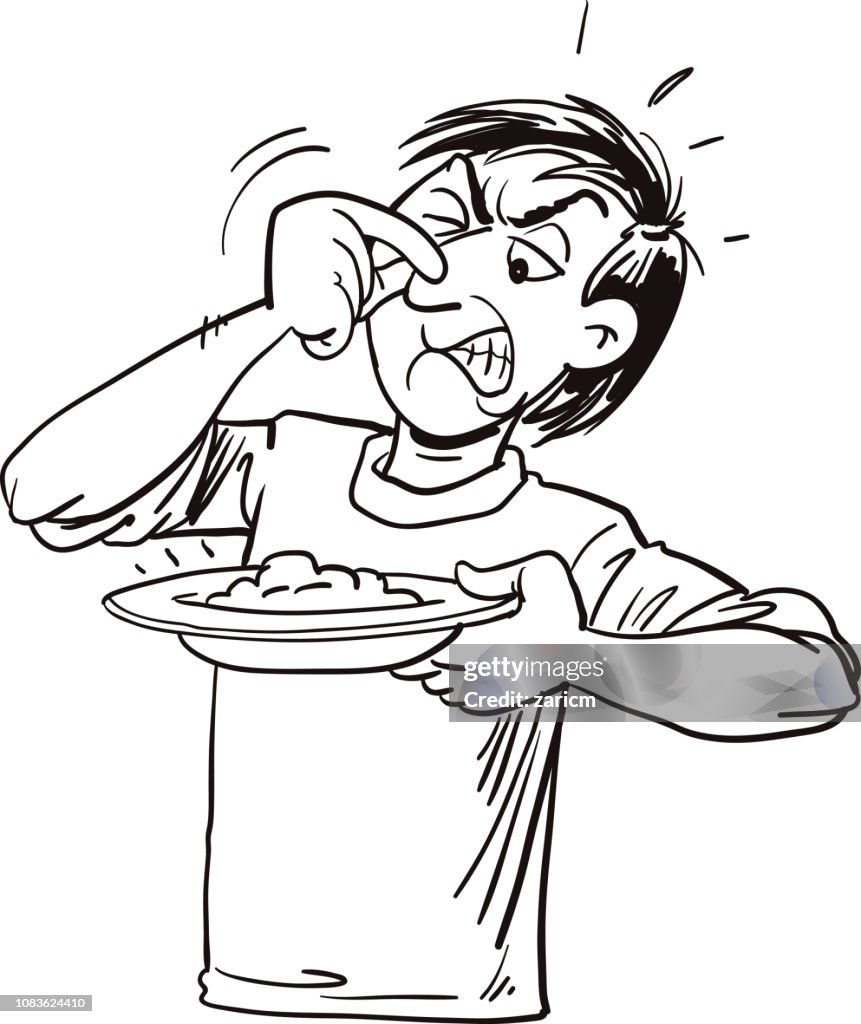 Man Looking At Spoiled Smelly Food High-Res Vector Graphic - Getty Images Man Looking At Spoiled Smelly Food High-Res Vector Graphic - Getty Images