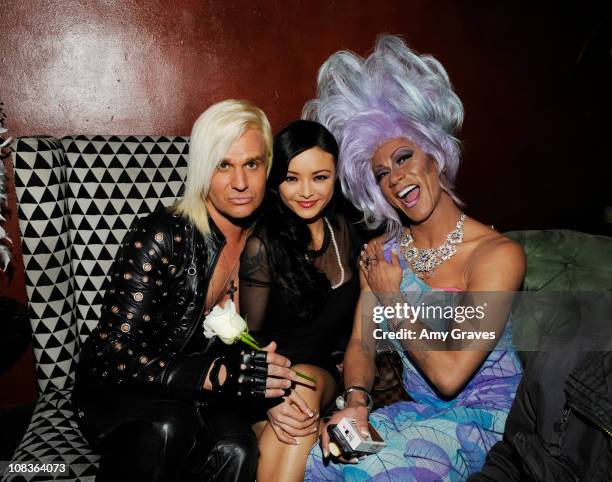 Daniel DiCriscio and Tila Tequila attend Daniel DiCriscio's Black N' Blonde Birthday Party at Bardot on January 25, 2011 in Los Angeles, California.