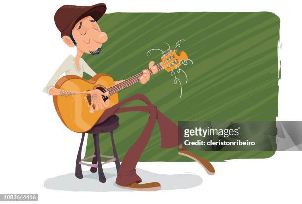 illustrations, cliparts, dessins animés et icônes de jouer de la guitare - musicien dessin