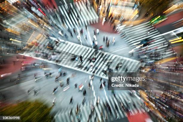 tokyo, japan - zebra crossing abstract stock pictures, royalty-free photos & images