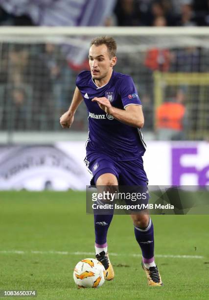 Yevhenii Makarenko of Anderlecht pictured in action during the UEFA Europa League Group D match between RSC Anderlecht and FC Spartak Trnava at...