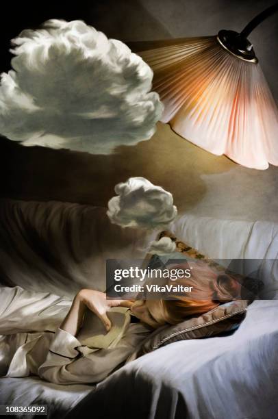 dreaming woman - surreal painting stock pictures, royalty-free photos & images