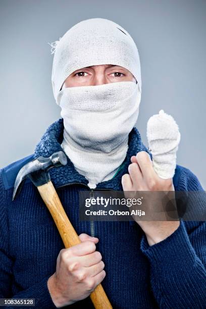 injured handyman - injured hand stock pictures, royalty-free photos & images