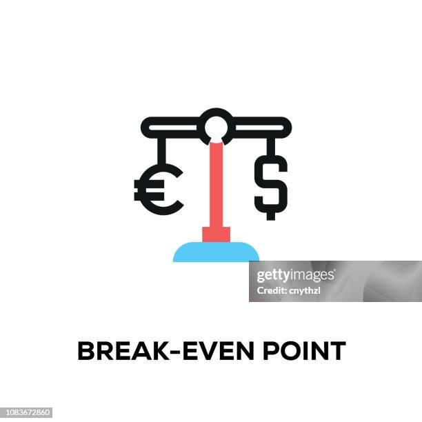 flat line design style modern vector break-even point icon - emerging technology stock illustrations