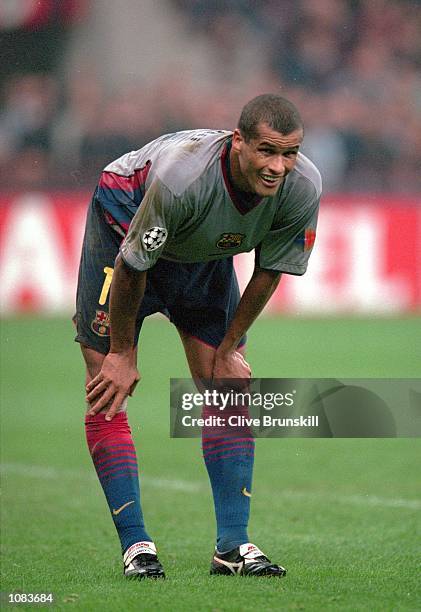 Rivaldo of Barcelona in action during the UEFA Champions League match against AC Milan at the San Siro in Milan, Italy. The match was drawn 3-3. \...