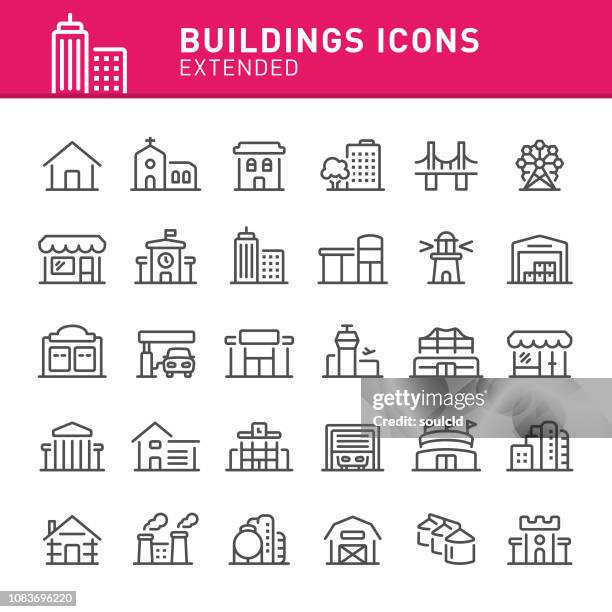 buildings icons - church stock illustrations