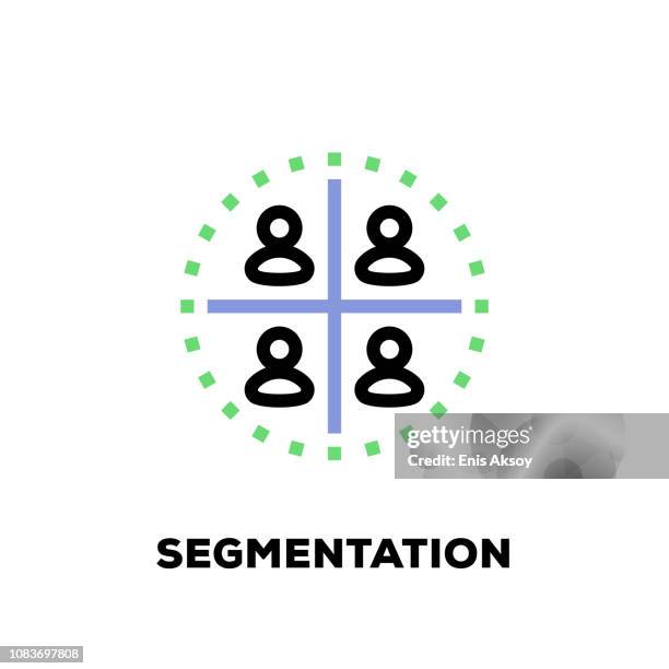 segmentation line icon - customer data management stock illustrations