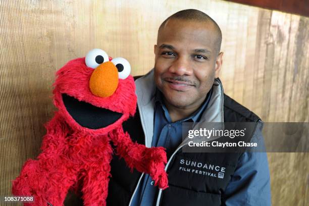 Elmo and actor Kevin Clash attends the "Being Elmo: A Puppeteers Journey" Salt Lake City Q & A during the 2011 Sundance Film Festival on January 26,...
