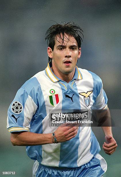 Simone Inzaghi of Lazio in action during the UEFA Champions League match against Shakhtar Donetsk played at the Stadio Olimpico, in Rome, Italy....