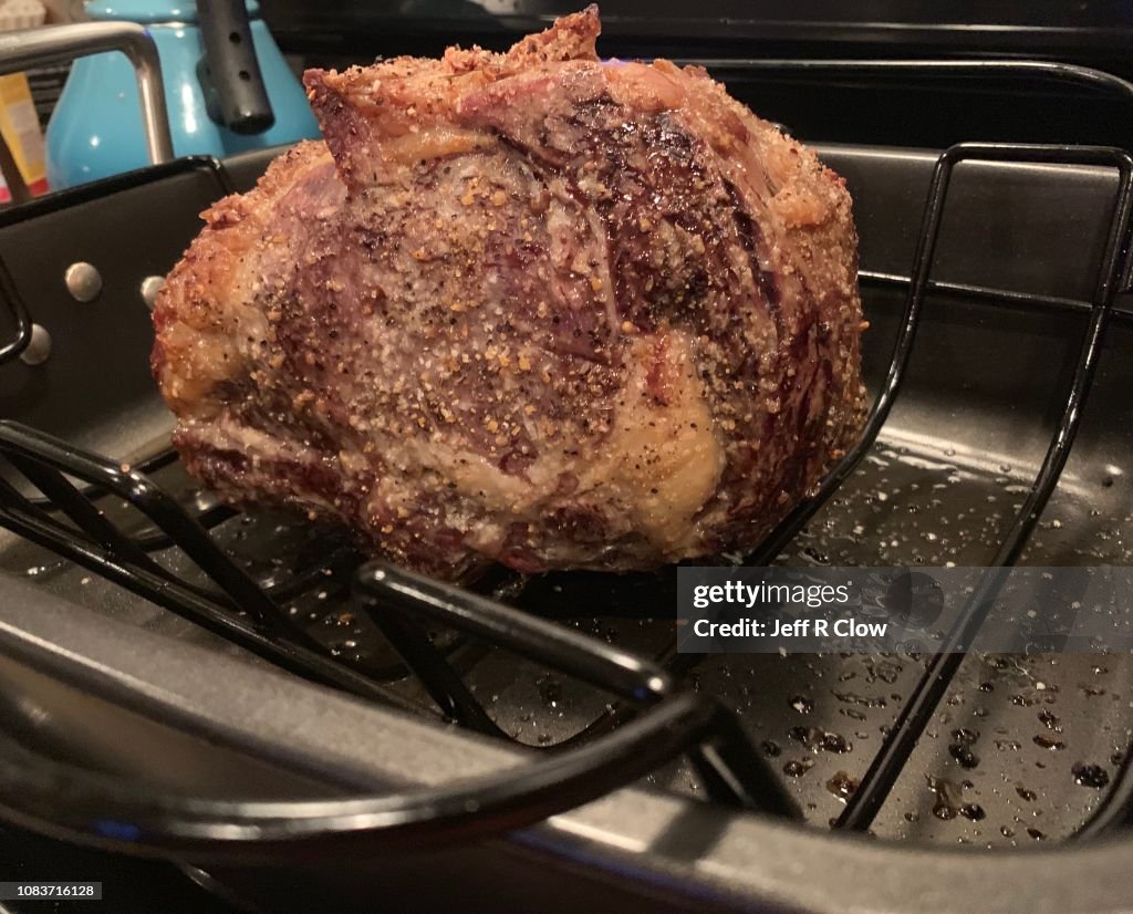 Roasted prime rib roast for the holiday meal