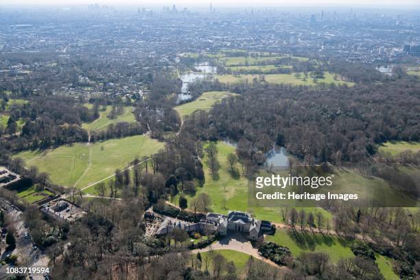 Kenwood House and Parliament Hill, Hampstead, London, 2018. View looking south-east. Artist Historic England Staff Photographer.