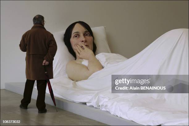 Ron Mueck Exhibition at the Foundation Cartier in Paris, France on January 05, 2006.