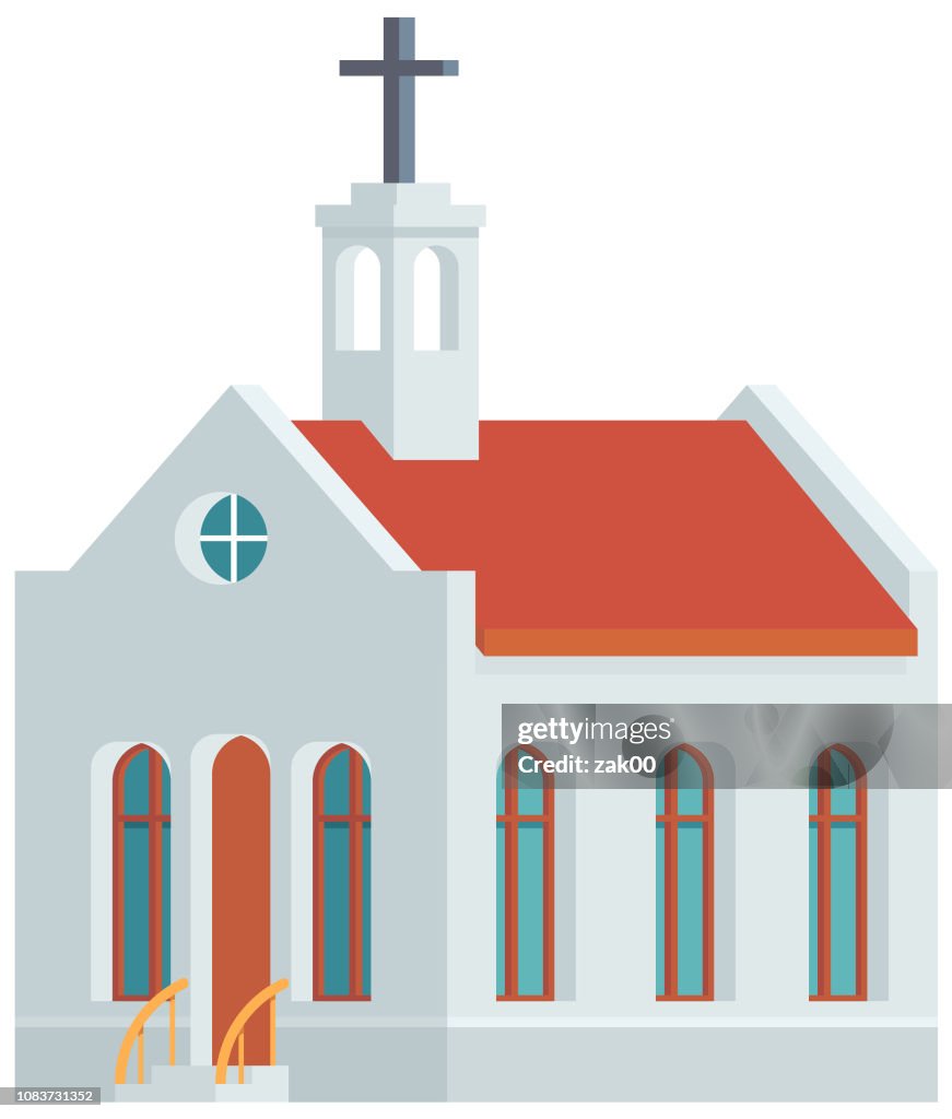 Edificio De La Iglesia Vector Icono Ilustración de stock - Getty Images