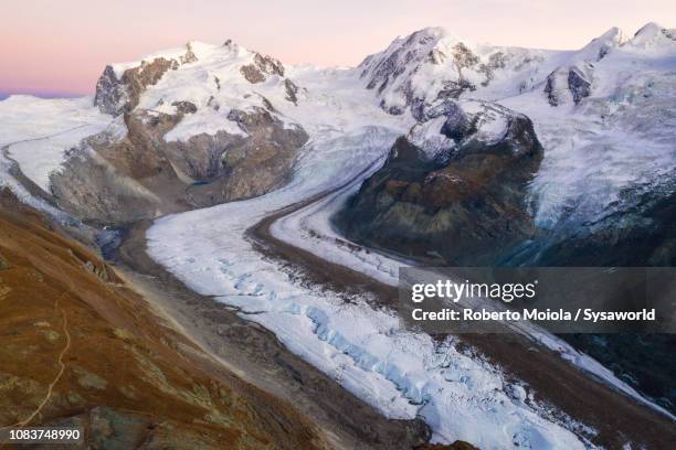 monte rosa glacier, zermatt, switzerland - gletscher stock-fotos und bilder