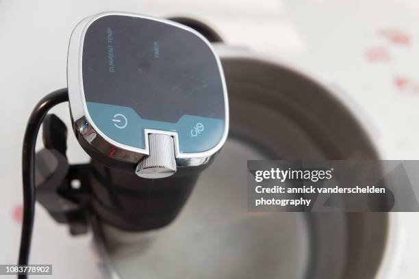 vacuum and low temperature cooker - sous vide stock pictures, royalty-free photos & images