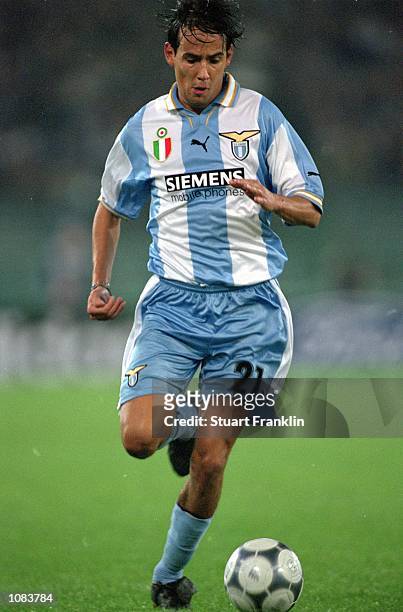 Simone Inzaghi of Lazio in action during the UEFA Champions League match against Shakhtar Donetsk played at the Stadio Olimpico, in Rome, Italy....