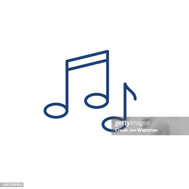 music smart home thin line icon - music notes vector stock illustrations