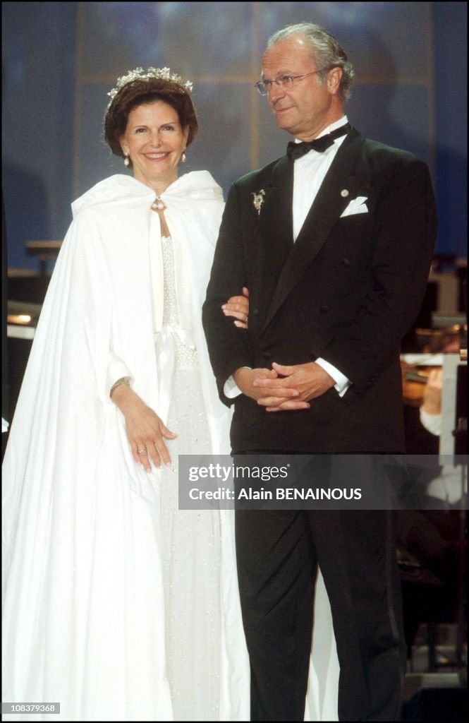 Twenty fifth wedding anniversary of King Carl Gustav and Queen Sylvia of Sweden in Sweden on June 19, 2001.