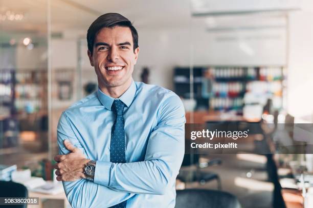portrait of a smiling businessman - shirt stock pictures, royalty-free photos & images