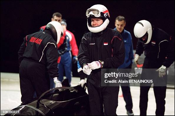 Prince Albert of Monaco's last training session on the Olympic bobsleigh track before the winter Olympic games in Salt Lake City, United States on October 21, 2001. Prince Albert of Monaco's last training session on the Olympic bobsleigh track before the winter Olympic games in Salt Lake City, United States on October 21, 2001.