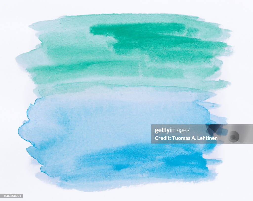 Abstract blue and green watercolor background