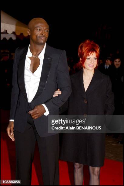 Seal and Mylene Farmer in Cannes, France on January 19, 2002.
