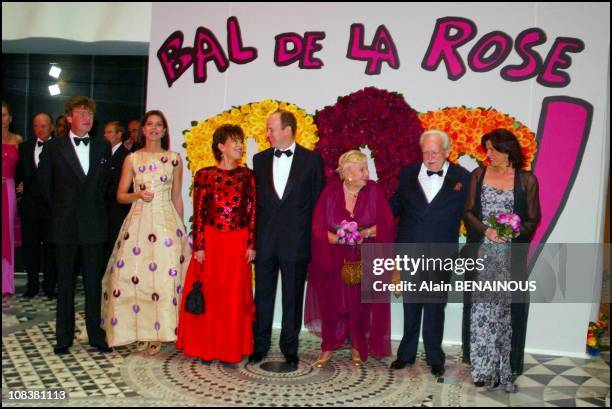 Ernst August Von Hanover, Caroline, Elisabeth de Massy, Albert, Antoinette, Rainier, Stephanie in Monaco on March 14, 2002.