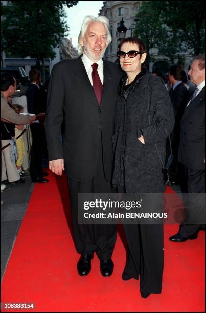 Donald Sutherland and wife in Paris, France on September 05, 2000.