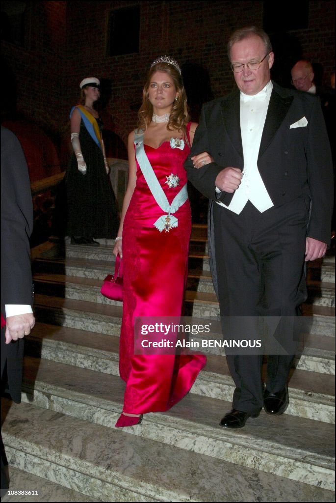 The One Hundred And First Nobel Prize Ceremony And Banquet In The Stockholm City Hall With The Presence Of The Royal Family Of Sweden in Stockholm, Sweden On December 10, 2002.