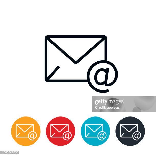 email icon - black envelope stock illustrations
