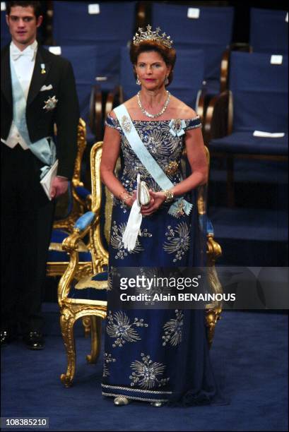Queen Silvia, in Stockholm, Sweden on December 10, 2002.