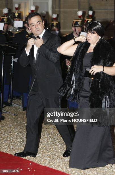 Of Renault cars Carlos Ghosn and wife Rita in Paris, France on March 10th, 2008.