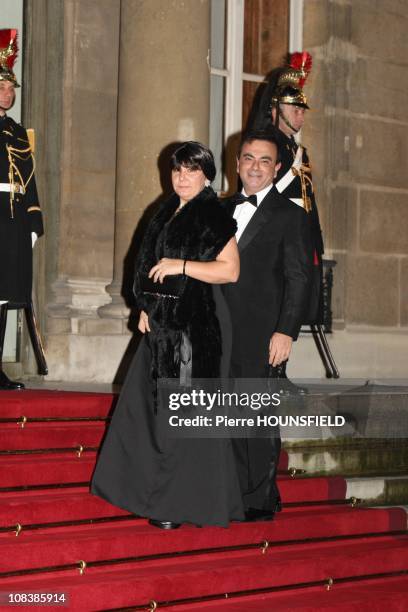 Of Renault Cars Carlos Ghosn and wife Rita in Paris, France on March 10th, 2008.