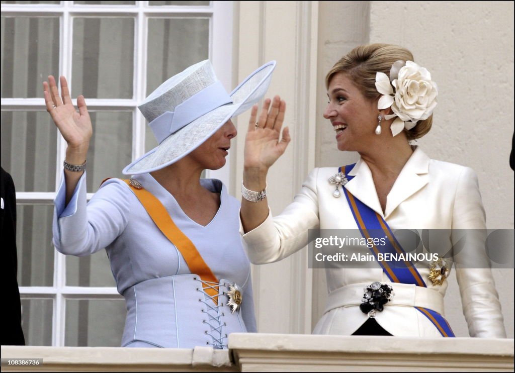 Opening ceremony of the Dutch Parliament: the Royals at the balcony of the Palace Noordeinde in La Haye, Netherlands on September 19, 2006.