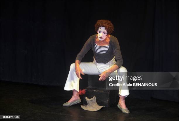 Mime Marcel Marceau in Paris, France on april 19, 1997.