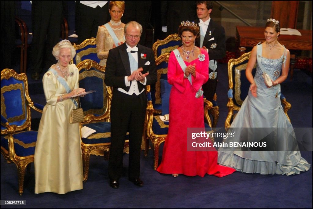 Royal Sweden Family Attends Nobel Prize Ceremony In Stockholm, Sweden On December 10, 2003.