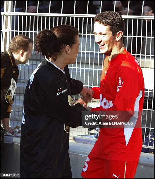 Princess Stephanie of Monaco with her husband Adans Lopez Peres In Monaco on January 19, 2004.