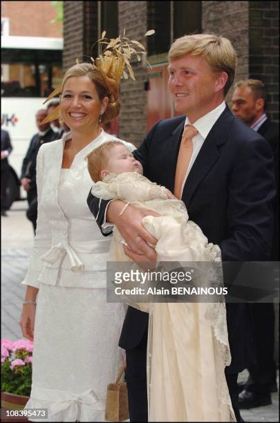 Royal Christening of Catharina Amalia of Netherlands, daughter of Prince Willem Alexander and Princess Maxima in The Hague, Netherlands on June 12,...