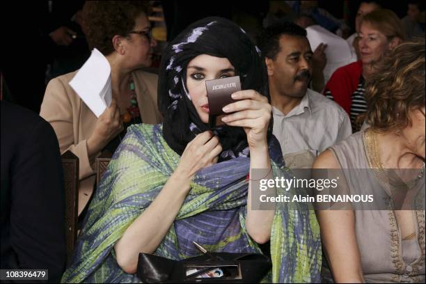 Isabelle Adjani at Tan Tan Nomads festival in the Moroccan desert in Tan Tan, Morocco on September 18, 2004.