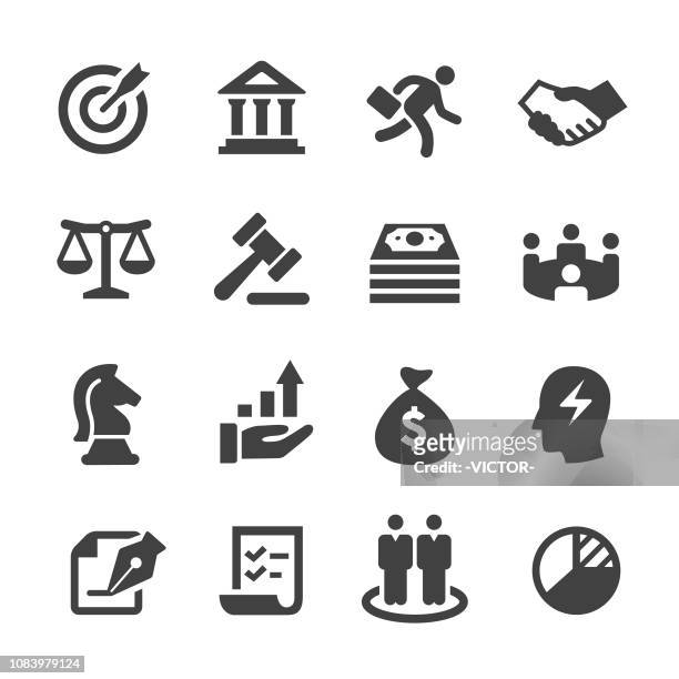 ilustraciones, imágenes clip art, dibujos animados e iconos de stock de negocios e inversiones iconos - serie acme - legal