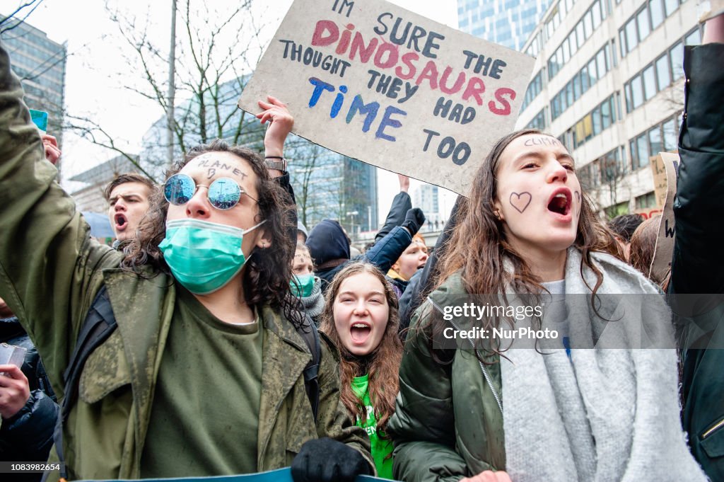 Students Protest For Better Climate Policy In Brussels