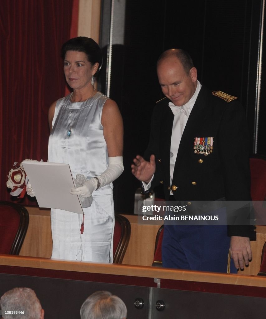 National Day in Monaco. Prince Albert of Monaco and Princess Caroline attend at the Gala at the Grimaldi Forum in Monte Carlo, Monaco on November 19th, 2009.